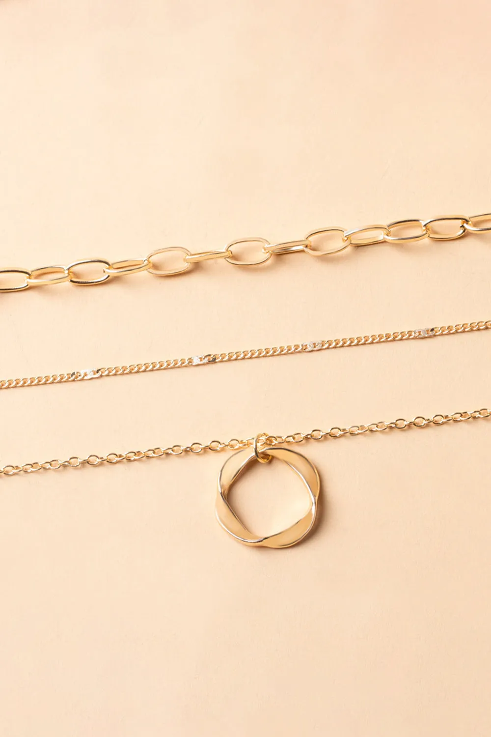 Simple Hoop Double Layer Necklace