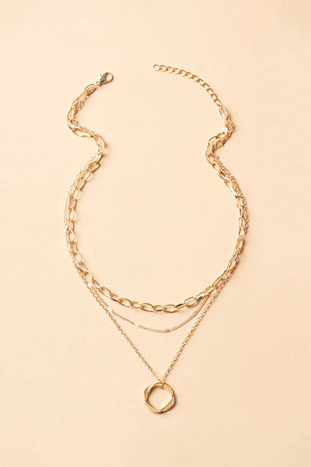 Simple Hoop Double Layer Necklace