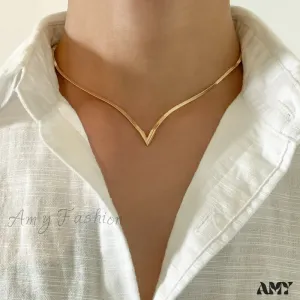 Simple Men's Jewelry Creative V-shaped Necklace