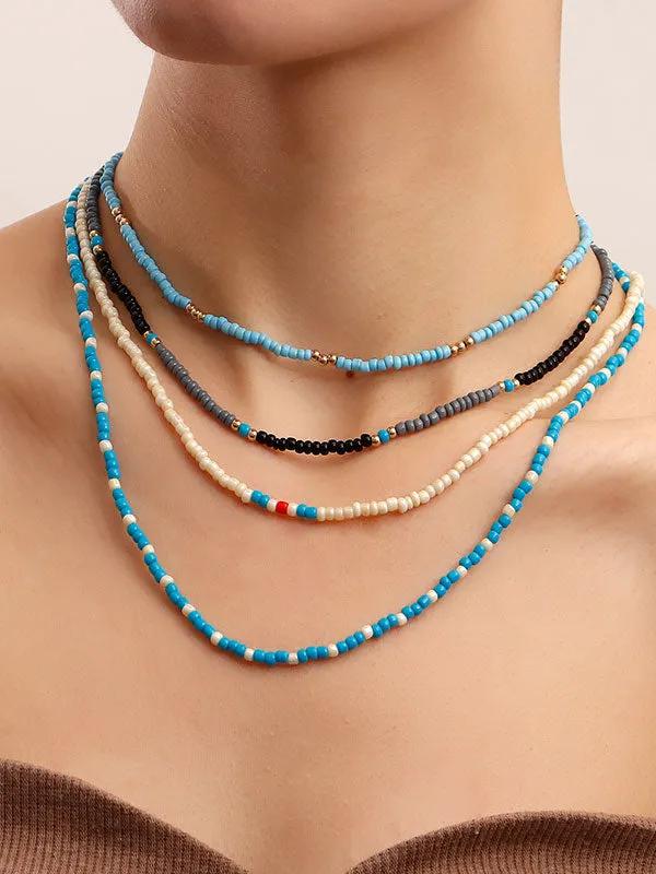 Simple Sweet Beaded Layered Necklace