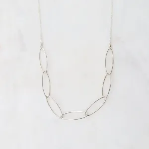 Sterling Silver Marquise Link Necklace