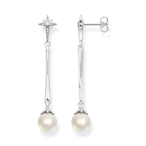 Sterling Silver Thomas Sabo Magic Star Fresh Water Pearl Drop Earrings