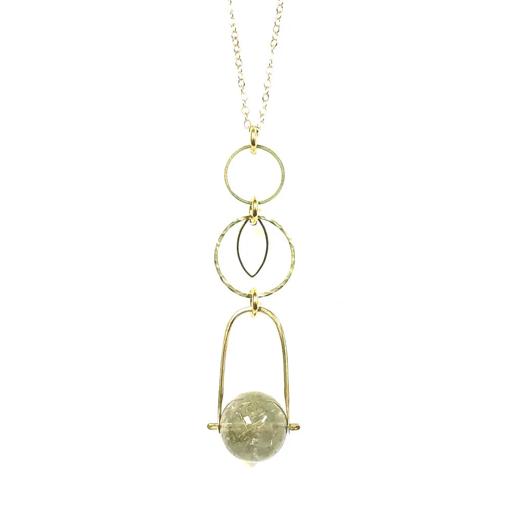 Stone Bail Pendant drop necklace - more colors available