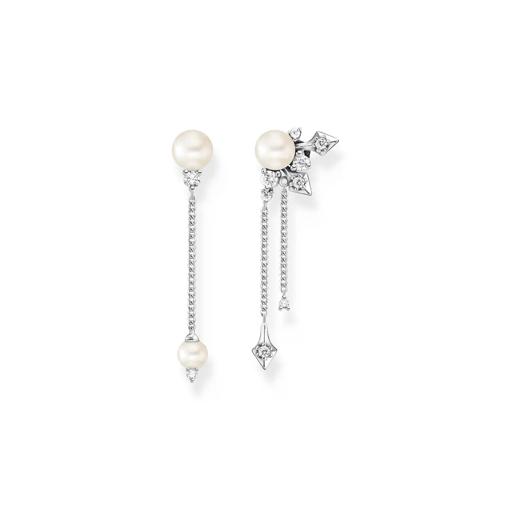 Thomas Sabo Sterling Silver Rise & Shine CZ Pearl Drop Earrings