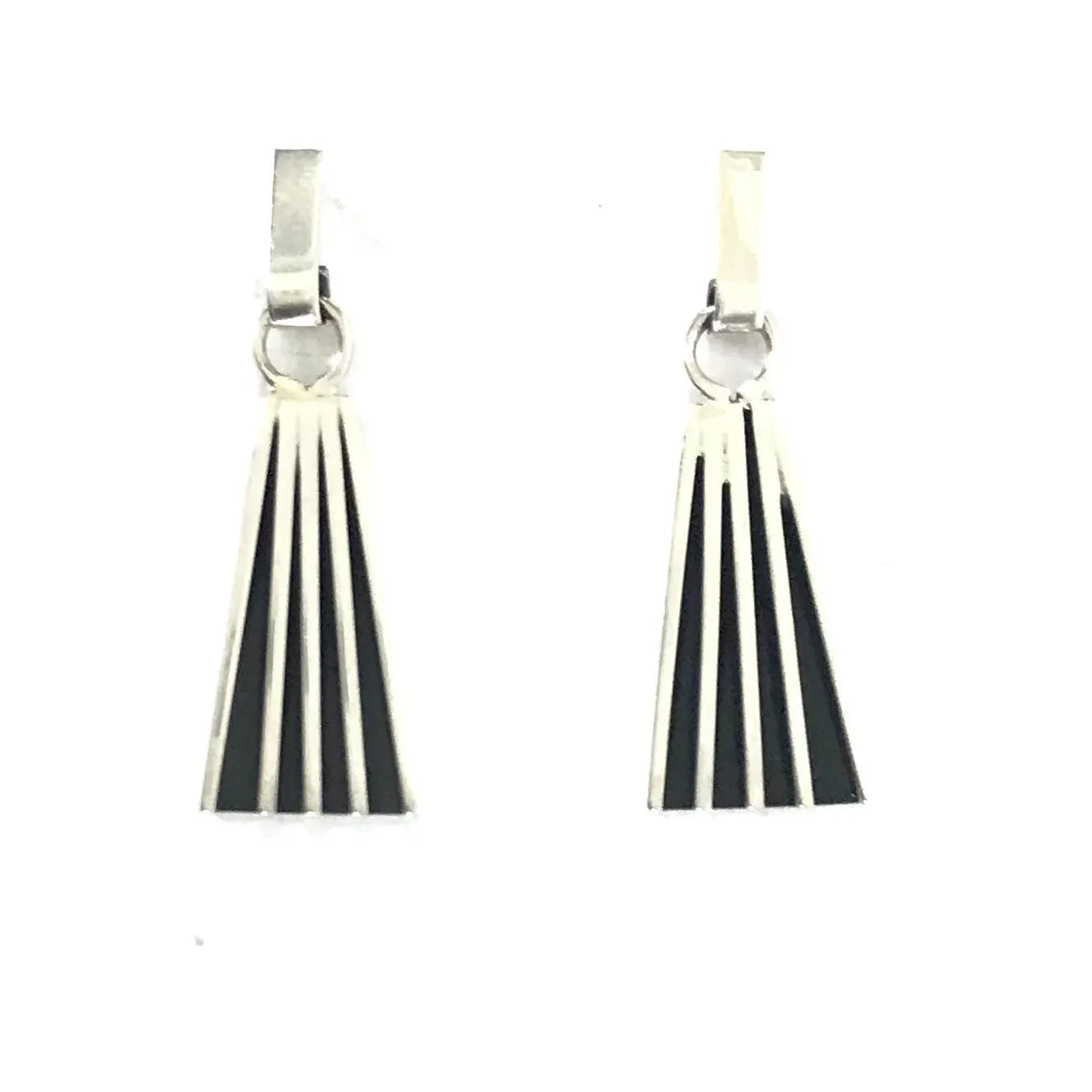 Tom Hawk Sterling Silver Channel Fan Drop Earrings