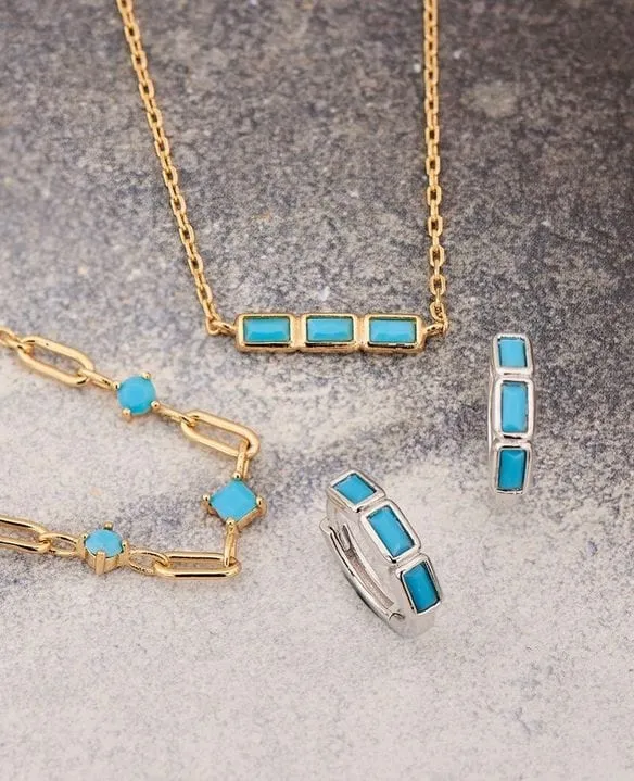 Turquoise Gold Link Necklace