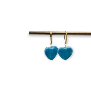 turquoise heart earrings