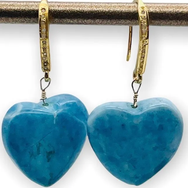 turquoise heart earrings