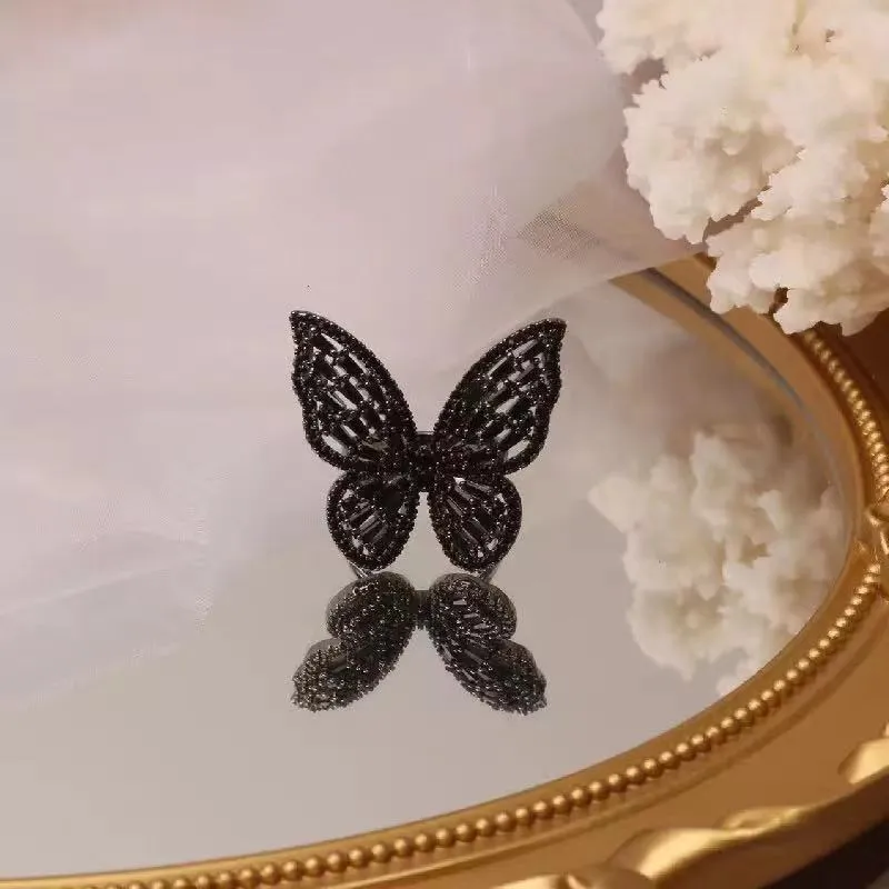 Unique Mysterious Black Butterfly Ring