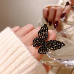 Unique Mysterious Black Butterfly Ring