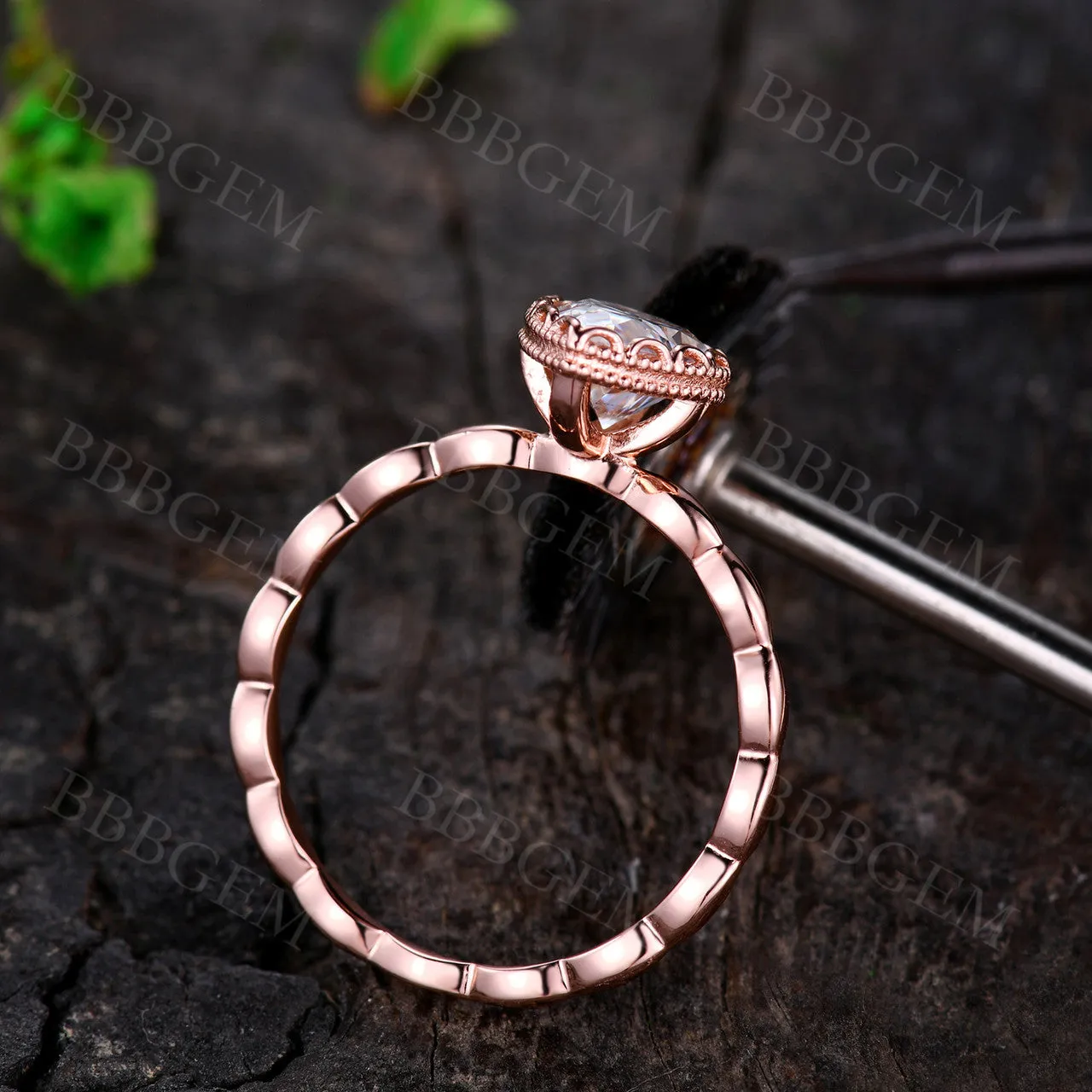 Unique Pear Cut 1.25 Carat Moissanite Engagement Ring Bezel Set Rose Gold