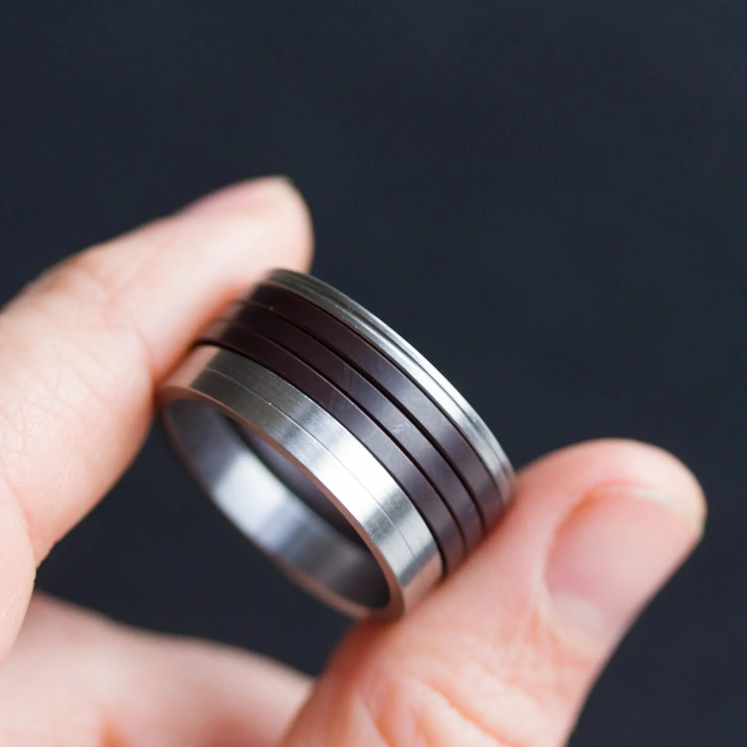 Unique Ring made of recycled HDD motor parts - unisex, men's ring