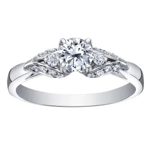 Unique Round Canadian Diamond Eternal Flames Engagement Ring