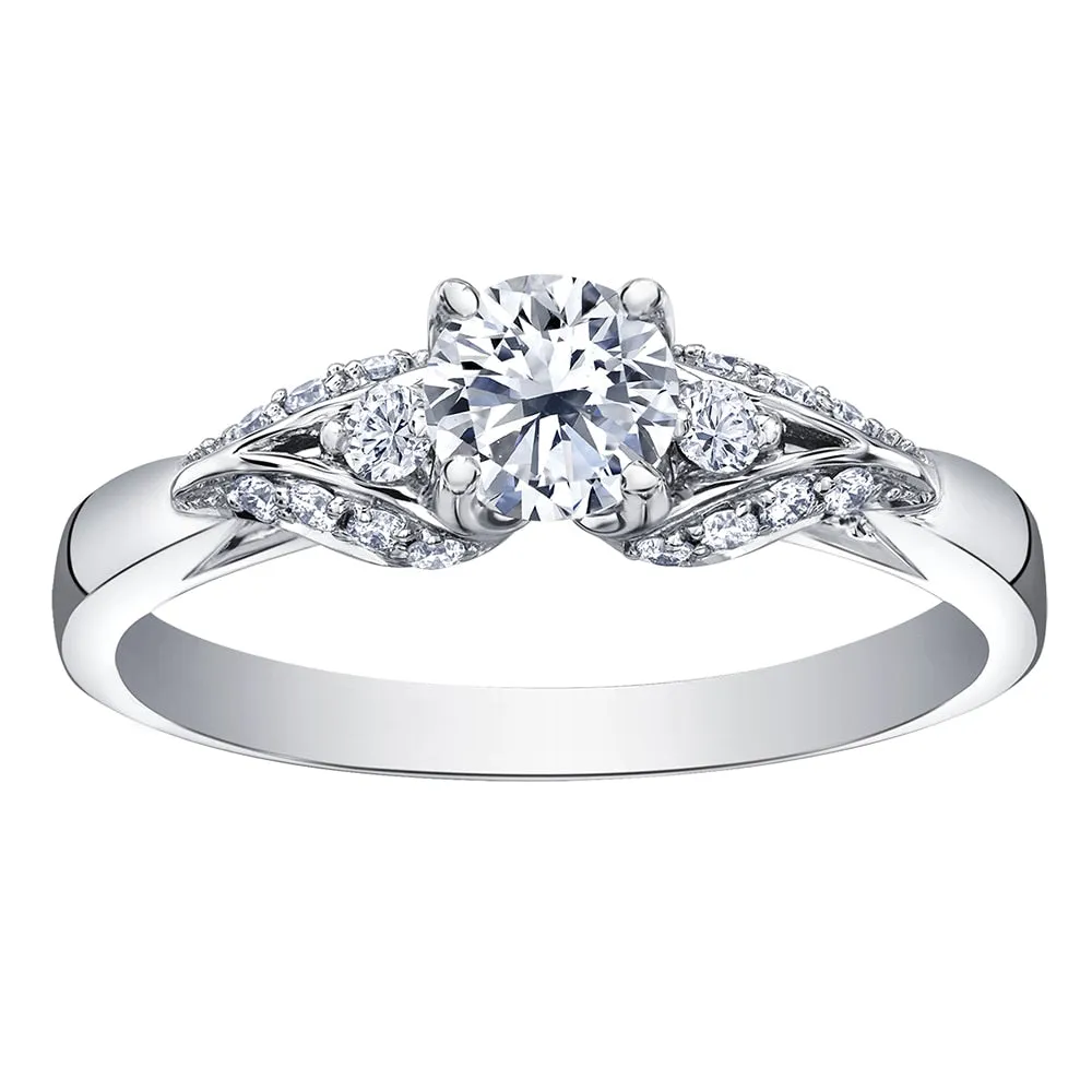 Unique Round Canadian Diamond Eternal Flames Engagement Ring