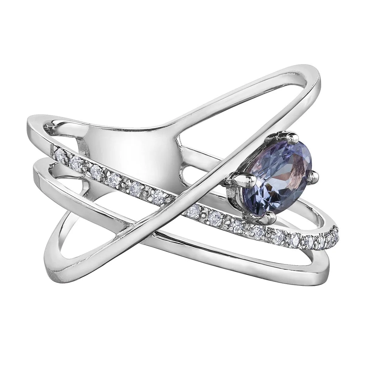 Unique Tanzanite and Diamond Ring