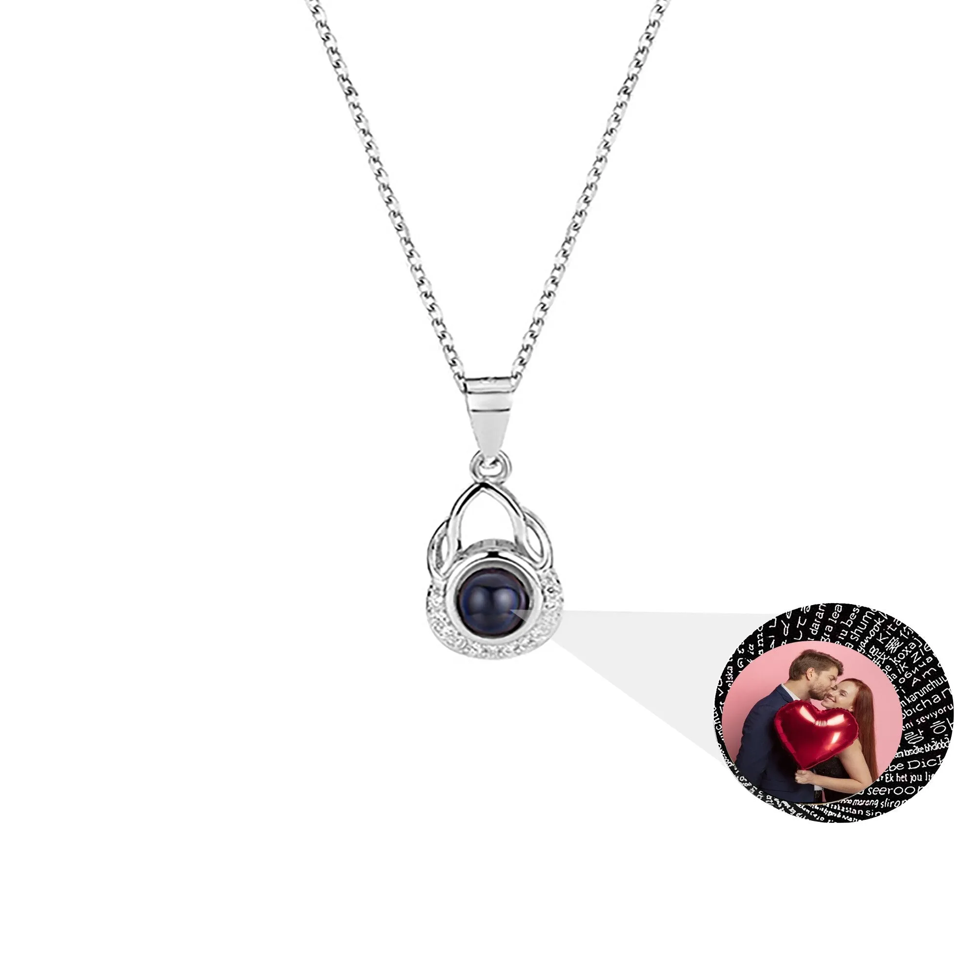 Valentine's Day Gift Photo Custom Projection Necklace Simple  Shaped Projection Necklace