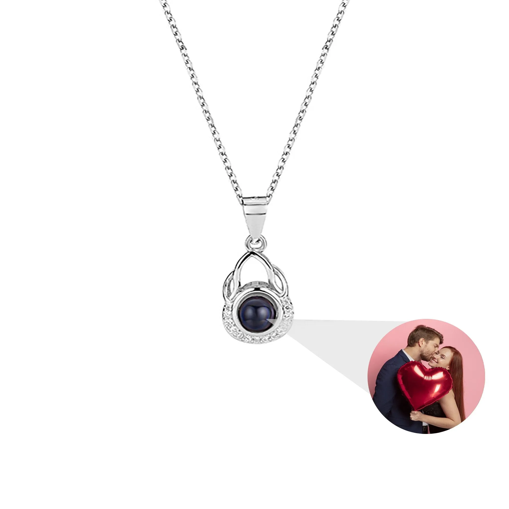 Valentine's Day Gift Photo Custom Projection Necklace Simple  Shaped Projection Necklace