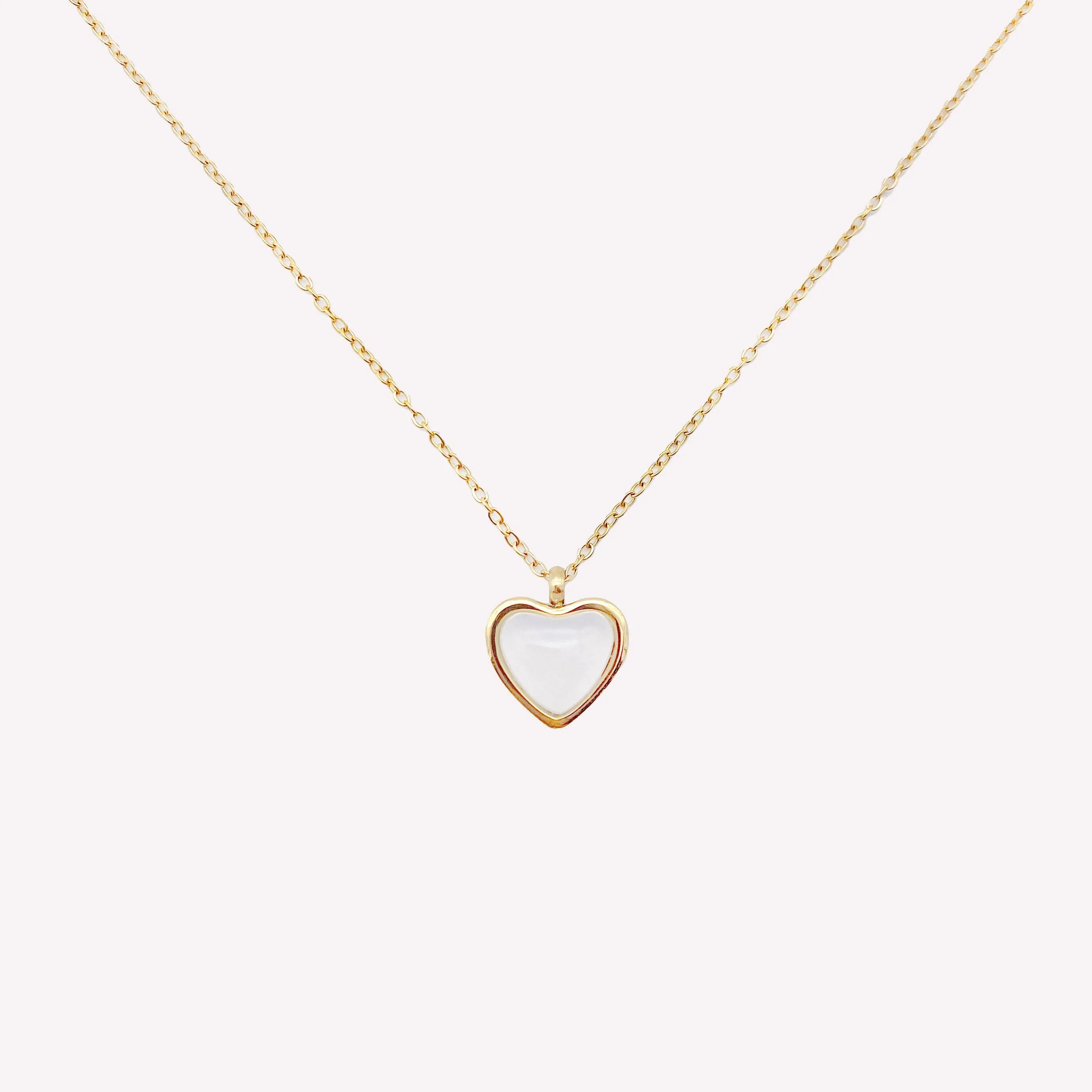 WHITE HEART NECKLACE