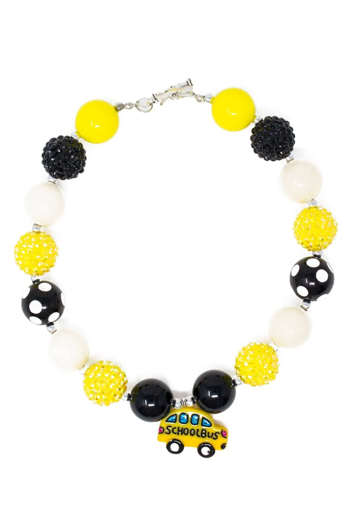 Yellow & Black School Bus Bubblegum Necklace