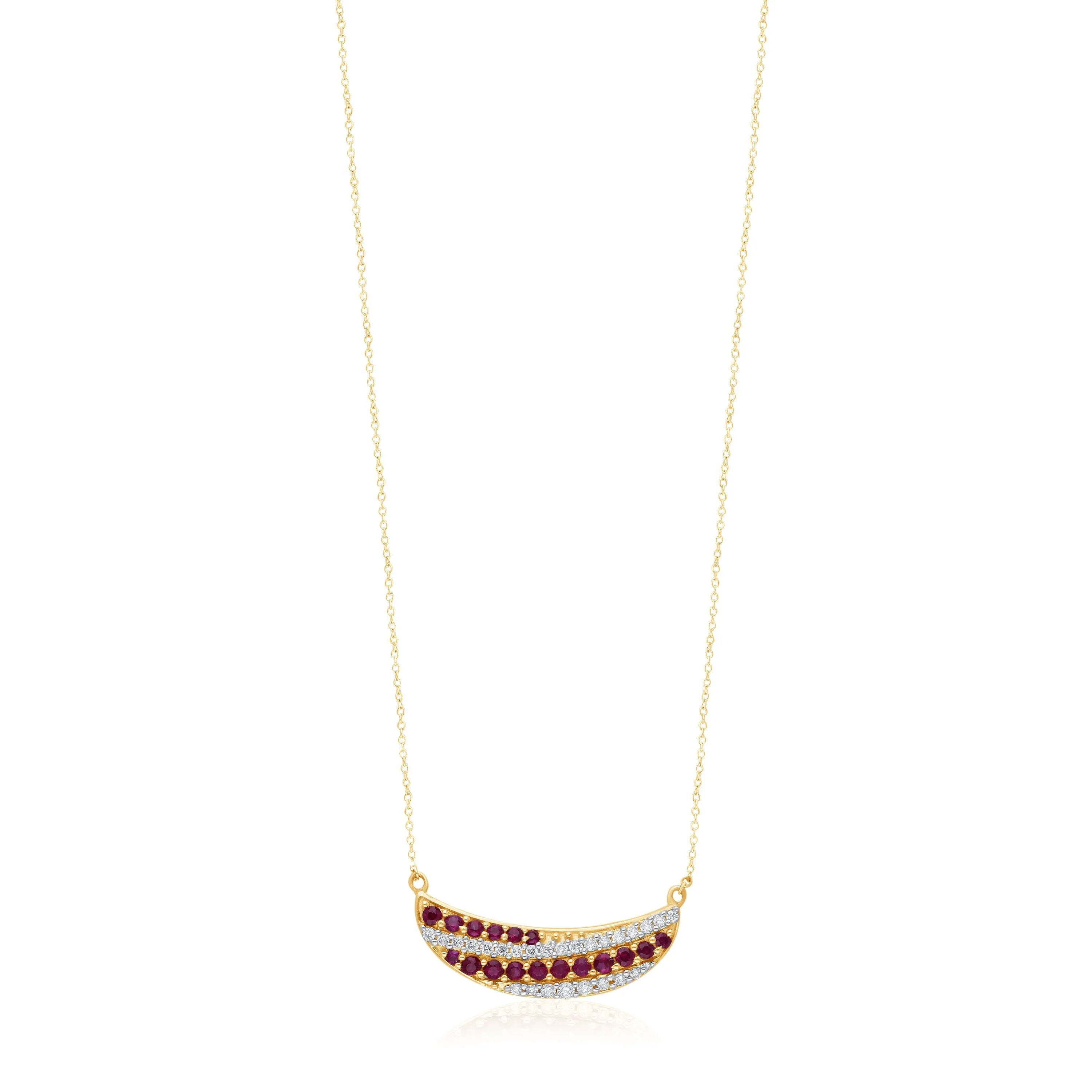 Yellow Gold Ruby & Diamond Infinite Necklace