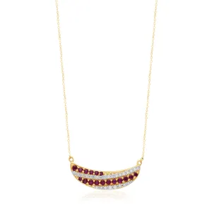 Yellow Gold Ruby & Diamond Infinite Necklace