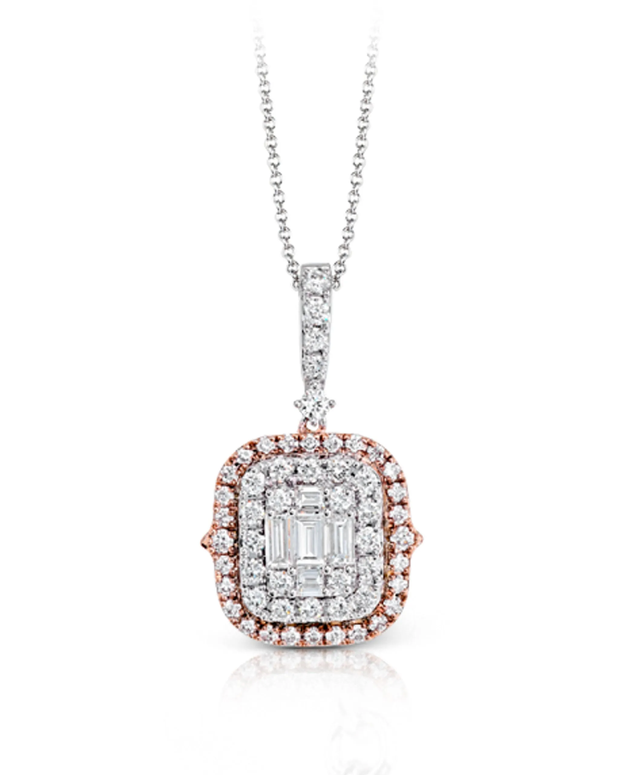 Zeghani ZP731 Rose & White Gold Necklace