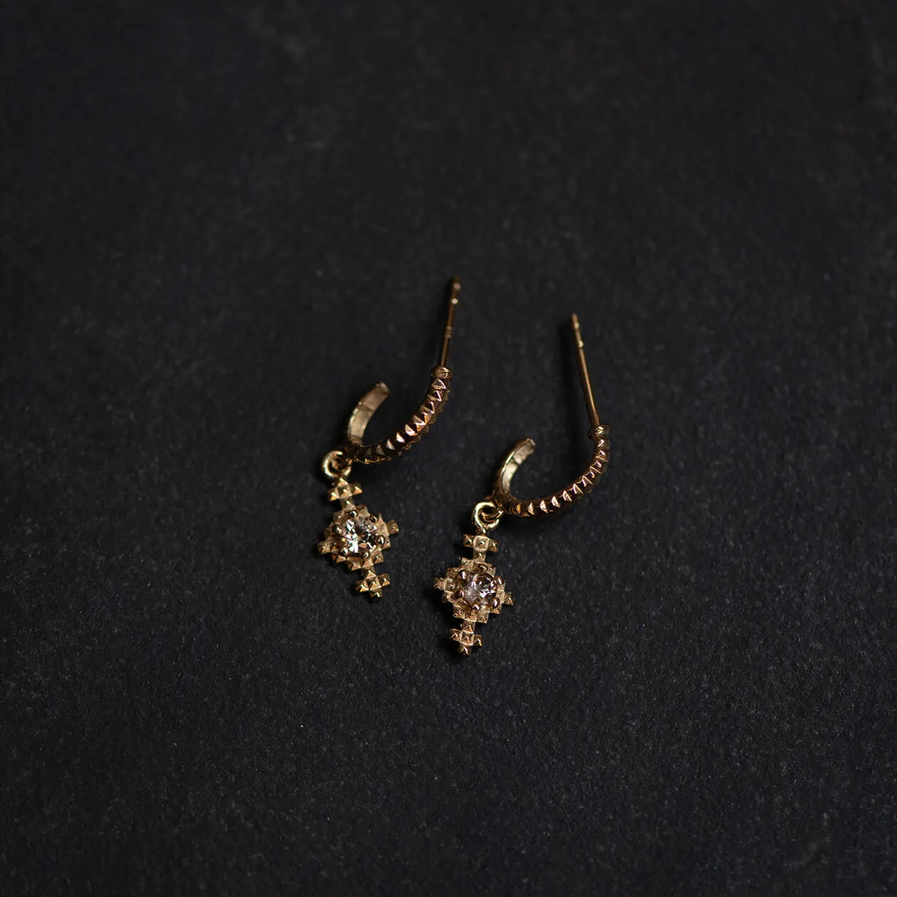 Zoe & Morgan Indie Earrings - Gold Plated & Peach Zircon