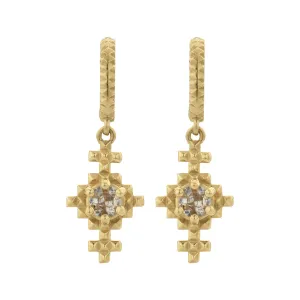 Zoe & Morgan Indie Earrings - Gold Plated & Peach Zircon